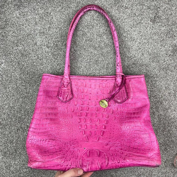 Brahmin Bags Brahmin Pink Croc Leather Purse Poshmark
